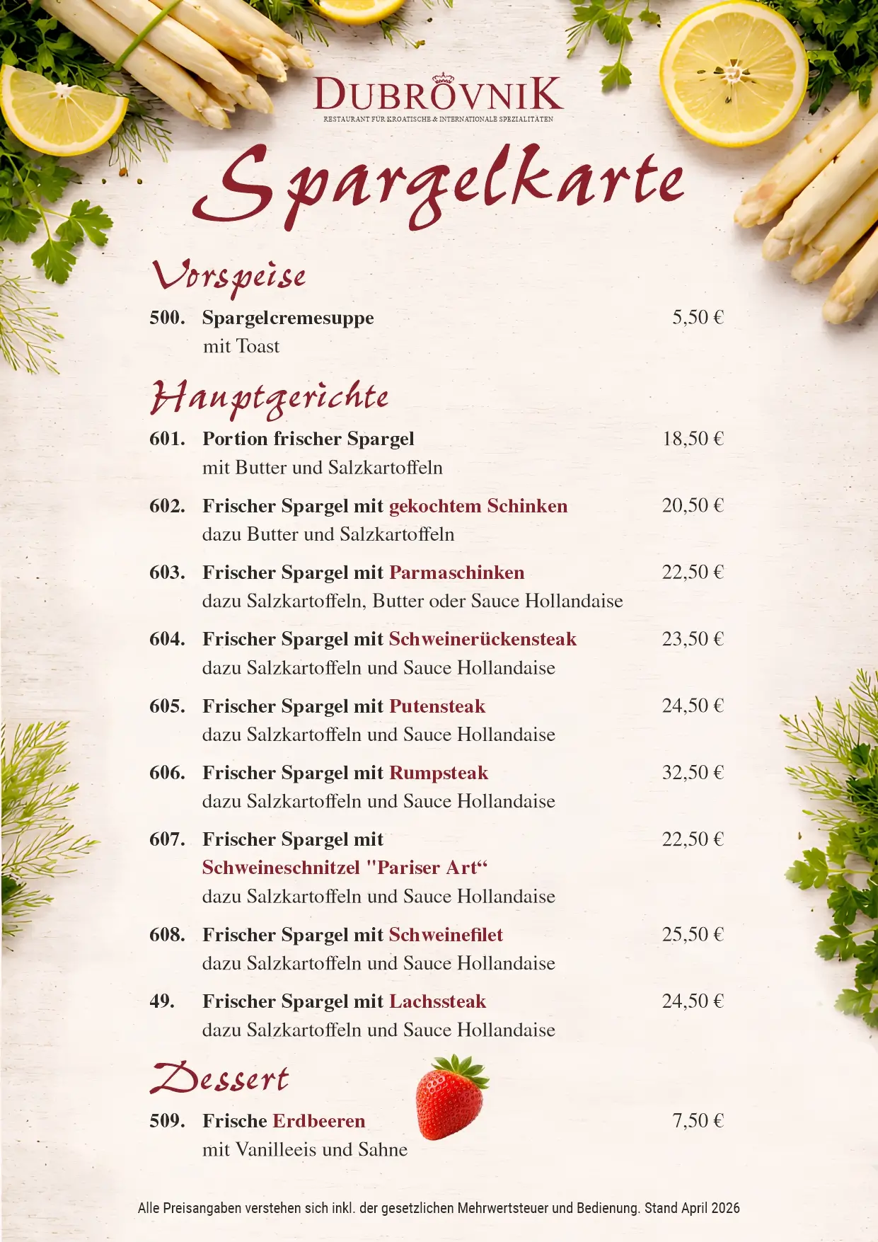 Spargelkarte 2026 Spargelkarte 2026